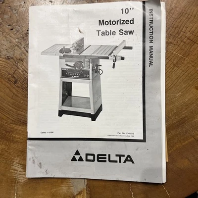 Delta 10" Motorized Table Saw Instruction Manual & Misc Paperwork Vintage 1980's - Image 1 of 4