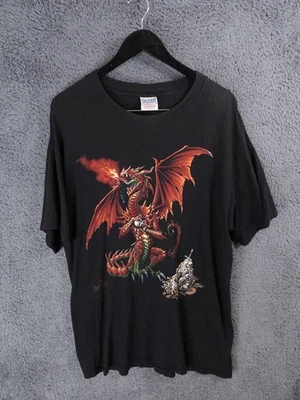 Camisa gótica de alquimia vintage para hombre grande dragón estampado de metal calaveras retro años 90 Y2K Foto 1 de 4