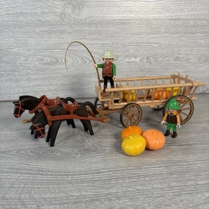 Seltenes Playmobil 3735 Ernte Bauer Pferd & Wagen Vintage Kürbis nicht vollständig - Bild 1 von 8