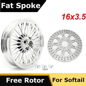 16X3.5 Fat Spoke Front Wheel Rim Rotor for Harley Softail Heritage Deluxe FLSTC - Picture 1 of 9