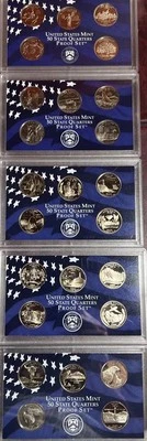25 Diff Proof State Qtr Set: 1999, 2001, 03, 06, 07 In Plastic Lens CLM8 - Image 1 of 4