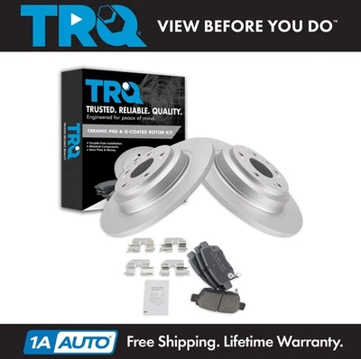 Kit de pastillas de freno y rotor de cerámica trasera TRQ para Acura TL 2009-2014 Foto 1 de 4