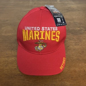 Gorra de los Marines de los Estados Unidos retirada roja con tirantes talla única NUEVO - Imagen 1 de 6