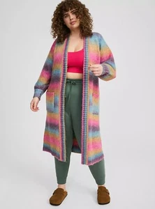 Abrigo Torrid Suéter Arco Iris Ombre Nuevo con Etiquetas Nuevo 5X - Imagen 1 de 11