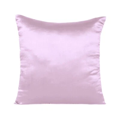 Funda de cojín de almohada cuadrada de satén de color liso para decoración de sofá para el hogar 18x18 Foto 1 de 4