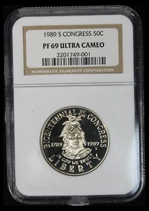 1989-S Commemorative Half Dollar - Congress - NGC PF-69UCam TQ3018/BN - Picture 1 of 2