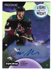 22/23 2022 UD SYNERGY JACK MCBAIN LNR-JM LIGHT UP THE NIGHT ROOKIE GREEN AUTO 99 - Picture 1 of 1