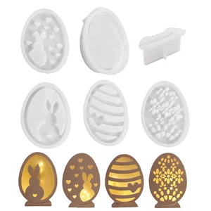 Easter Themed Silicone Mold 6 Cavities, Easter Bunny Silhouette Silicone Moulds - Picture 1 of 12