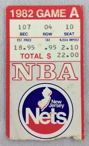 NBA 1982 04/20 Washington Bullets at New Jersey Nets Playoff Ticket Stub - Picture 1 of 2