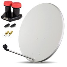 Digitale SAT Anlage 80 cm Schüssel + Monoblock Twin LNB 0,1 dB ► Astra + Hotbird