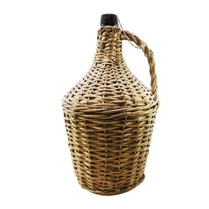 "Jarra de vino antigua Demijohn vaso verde 15" - Imagen 1 de 8