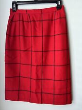Red Wool Plaid Skirt Lined Size 6 Vintage JH Collectibles Petites EUC VTG