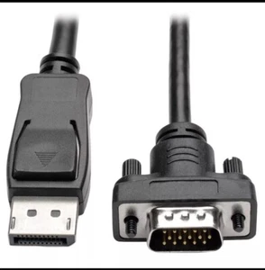 New Tripp Lite Displayport 1.2 Vga Active Adapter Male - Male 1080p 1920x1200 3' - Picture 1 of 3