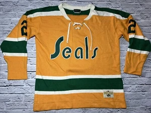 Vintage Heritage California Golden Seals #2 NHL Hockey Jersey Knit M Canada - Picture 1 of 11