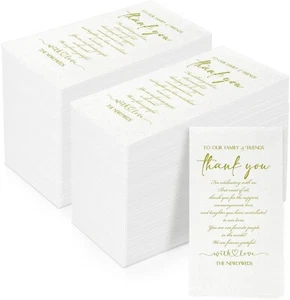 200 Plain Thank You Wedding Napkins Cocktail Beverage Napkins Newly weds 3 Ply - Picture 1 of 6