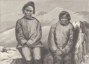 GREENLAND. Greenland Eskimo Men 1890 old antique vintage print picture - Picture 1 of 1