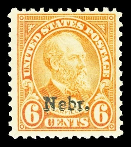 Scott 675 1929 6c "Nebr." Overprint Issue Mint F-VF OG NH Cat $70 - Picture 1 of 1