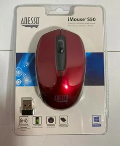 Adesso iMouse S50 2.4 GHz Wireless Optical Mini Mouse Metallic Red. New - Picture 1 of 4
