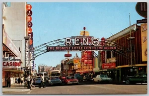 Postcard Nevada Reno Arch and Virginia Street NV - Picture 1 of 2