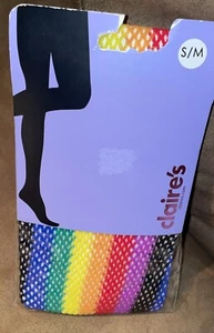 RAINBOW FISHNET STOCKINGS SZ S/M COSTUME ACCESSORY HALLOWEEN  - Picture 1 of 3