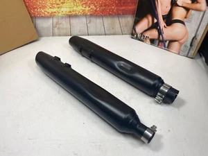 OEM 17-24 Harley Touring Exhaust Mufflers Slip-on's Ceramic Black Stock - Picture 1 of 8