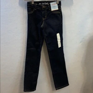 Girls Straight Dark Wash Jeans, Size 8, Cat & Jack - Picture 1 of 11