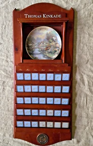 Thomas Kinkade Complete Perpetual Wooden Calendar Set With Monthly Plates - Picture 1 of 12