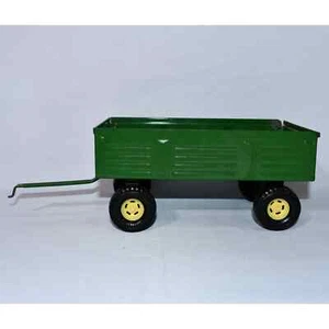 Vintage ERTL Green Pressed Steel Farm Hay Wagon Boarded Walls. Mo. 11L15-6 Tires - Picture 1 of 9