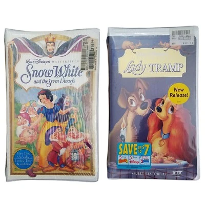 Disney Home Video New Sealed VHS Snow White and Lady and The Tramp  - Image 1 of 4