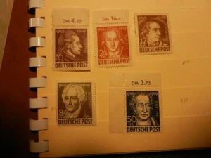 DEUTSCHLAND SOWJETISCHE BESATZUNGSZONE 1949 GOETHE PORTRAITS 10NB6-10NB10 TOP POSTFRISCH - Bild 1 von 6