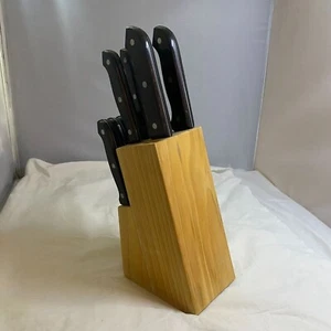 #7099 Holz Messerblock mit 5 Messern und 6 Steakmessern - Bild 1 von 11