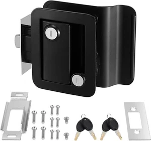 Black RV Paddle Entry Door Lock Latch Handle Deadbolt NEW Camper Cargo Trailer - Foto 1 di 5