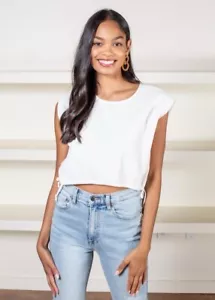 PISTOLA NWT Adriana Tie Hem Crop Top, MSRP $98, Size Medium - Picture 1 of 4