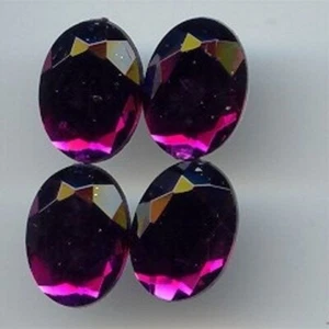 12 VINTAGE AMETHYST ACRYL 18x13mm. OVALE FACETTIERTE TOP CABOCHONS 6857 - Bild 1 von 1