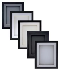3D Box BLACK Deep RECTANGLE Picture Photo Art Gift Craft Hobby CD Display Frame* - Picture 1 of 14