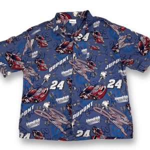 Vintage JEFF GORDON Shirt Mens XXL Button Up DUPONT Racing AOP NASCAR #24 90s - Picture 1 of 8