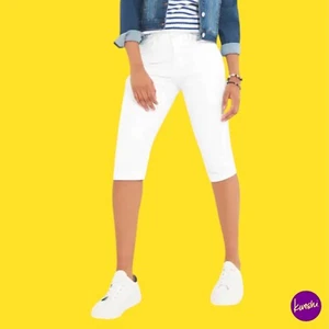 JOE BROWNS Women's Stretch Cotton Cropped Capri Pants, White, UK 14 (EU 42 ) - Picture 1 of 8