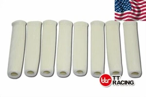 X8 6" HIGH HEAT SHIELD WHITE ENGINE SPARK PLUG WIRE BOOT PROTECTOR SLEEVE COVER - Picture 1 of 6
