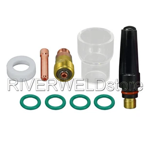 TIG Stubby Gas Lens Collet 17GL332 10N24S Pyrex Cup #12 Kit for WP 17 18 26 9pcs - Picture 1 of 7