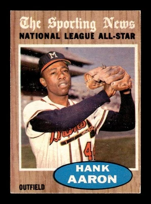 Hank Aaron 1962 Topps #394 excelente patio-10002365 Foto 1 de 2