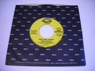 w SLEEVE Lynyrd Skynyrd Sweet Home Alabama / Take Your Time 1974 45rpm VG+ - Image 1 of 2