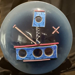 abstract fused glass 7 In Domed Shape Plaque - Picture 1 of 6