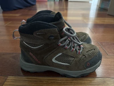 Vasque Breeze III Waterproof Hiking Boots Size 2 – Brown Suede Red Accents Trail - Image 1 of 4