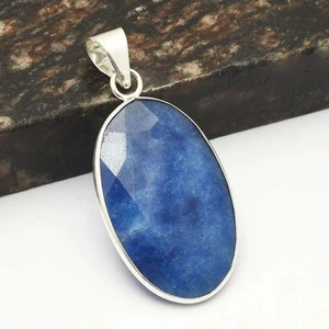 Simulated Sapphire Gemstone Handmade Pendant Jewelry Gift For Her 2" AP-55233 - Picture 1 of 1
