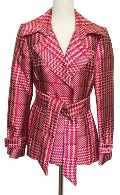 Casa Blanca Mercado Negro Obsesionado Rosa Cuadros Trinchera Rosa Brillante Piemez Talla XS Foto 1 de 4