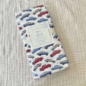 POTTERY BARN KIDS NUEVO CON ETIQUETAS Acogedor Coche Automático Elegante Rojo Azul Cuna Sábana Ajustable - Imagen 1 de 3