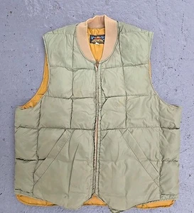 Vintage 60er Jahre Bauer Daunenweste Herren 42 grün gesteppt Full Zip Puffer Jacke - Bild 1 von 7