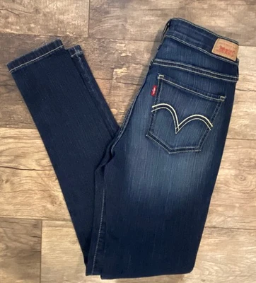 Levis 535 Legging Dark Wash Jeans Womens Juniors 7M Low Rise Stretch 27/28 EUC - Image 1 of 4