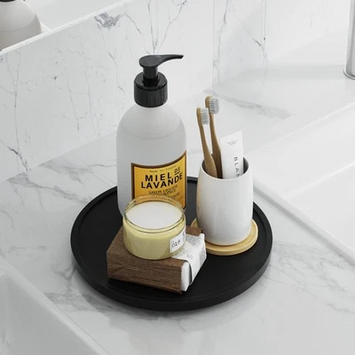 Lazy Susan Organizer Homerays 9 Inch Non-Skid Bamboo Lazy Susan for Kitchen R... - Image 1 of 4