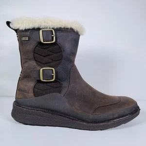 Merrell Womens 9 Dry Warm Tremblant Ezra Buckle Polar Leather Boots Brown J99076 - Picture 1 of 17
